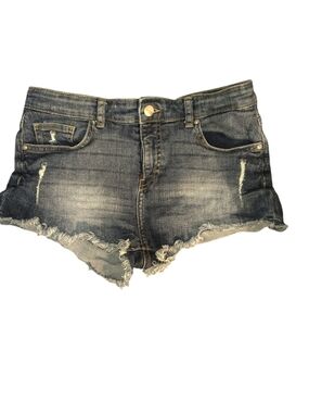 H&M Distressed Dark Blue Jean Cutoff Shorts